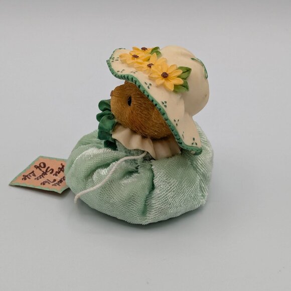Cherished Teddies Teal Spring Bonnet Figurine (873349) 2001 - Picture 5 of 9